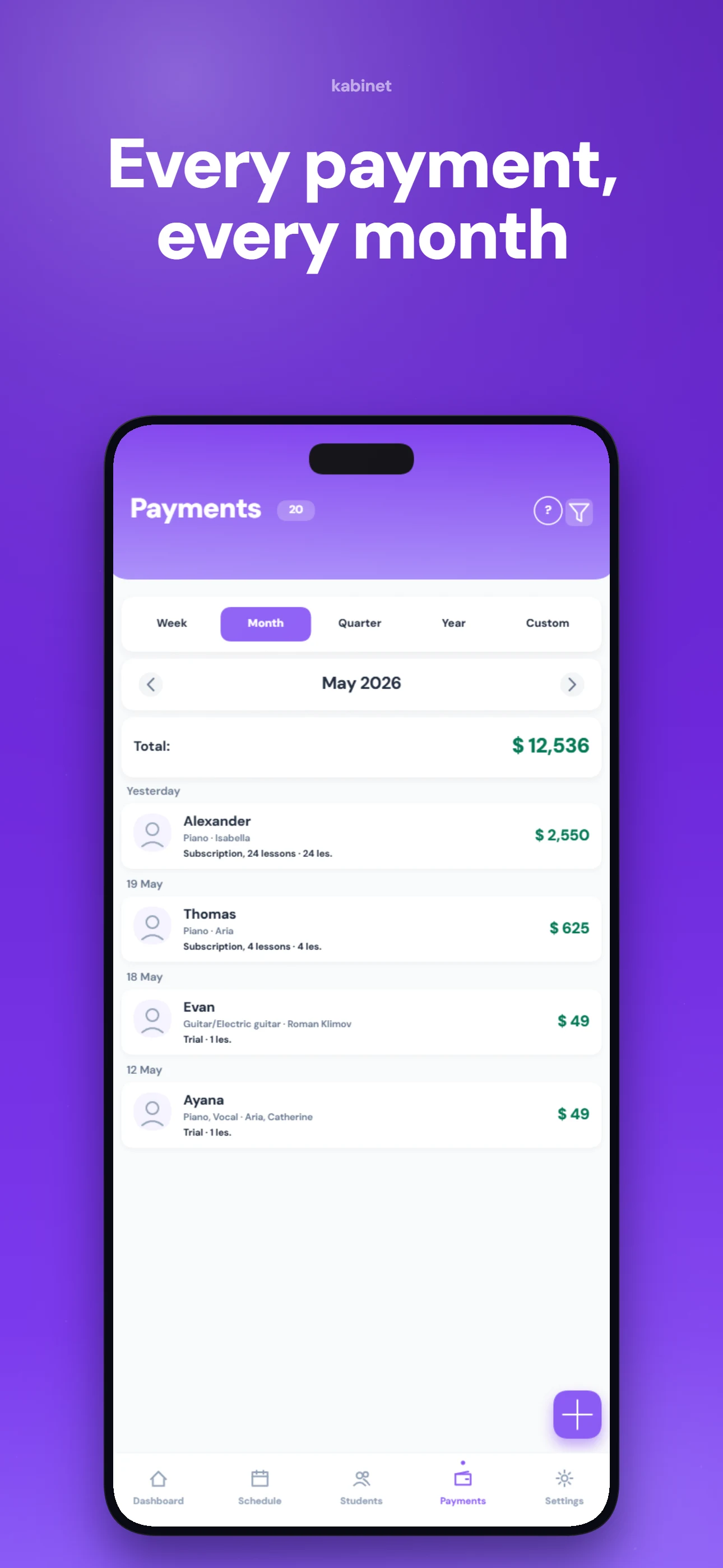 Kabinet — Studio Scheduler screenshot