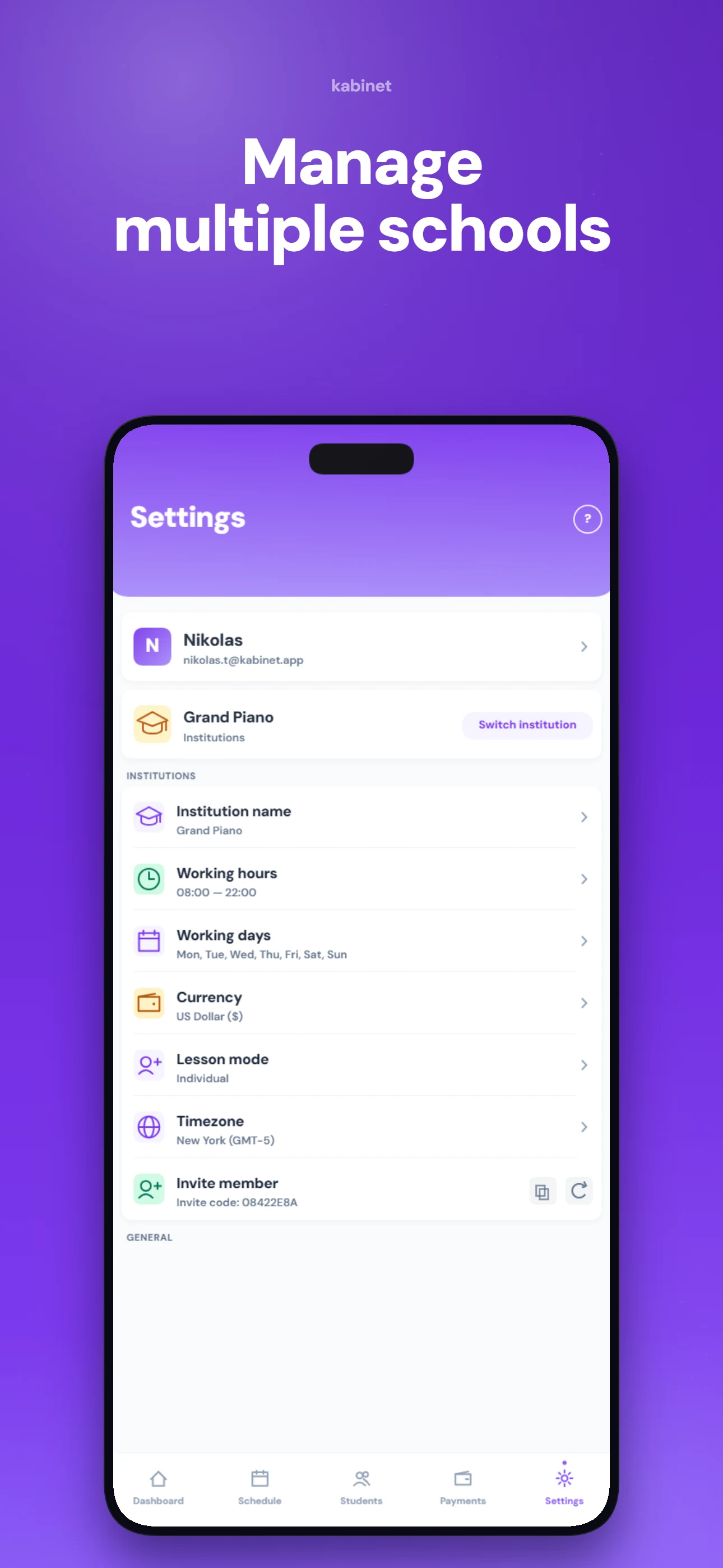 Kabinet — Studio Scheduler screenshot