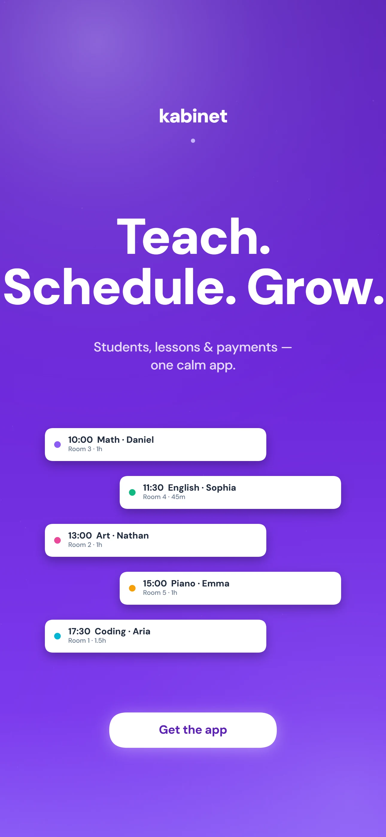 Kabinet — Studio Scheduler screenshot